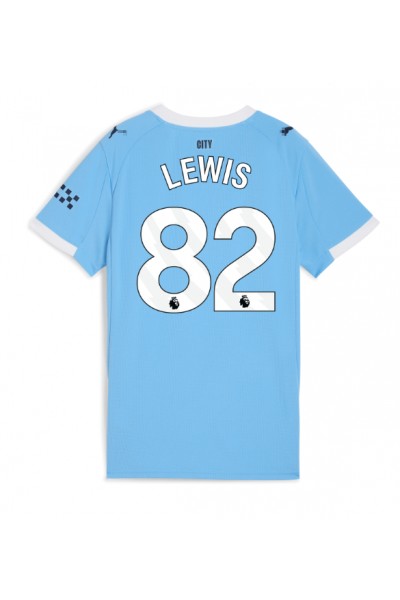 Manchester City Rico Lewis #82 Jalkapallovaatteet Naisten Kotipaita 2025-26 Lyhythihainen Manchester City Rico Lewis #82 Jalkapallovaatteet Naisten Kotipaita 2025-26 Lyhythihainen